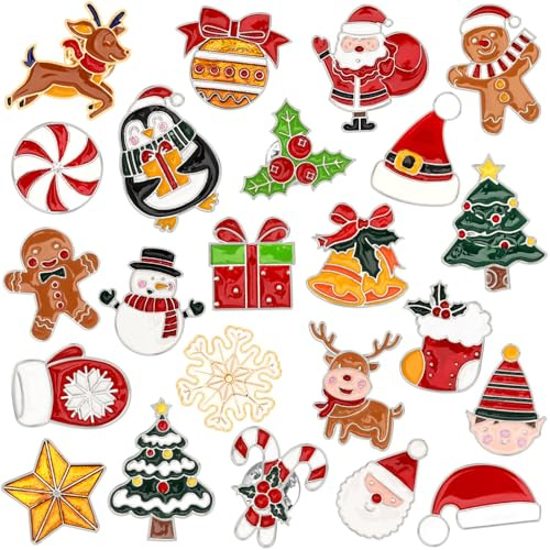 SEPGLITTER Set di 24 spille con pin, spille smaltate per abbigliamento, set di spille per fai da te, borse, zaini, cappelli, accessori per abbigliamento, Different Sizes, Zinco, lega di zinco.