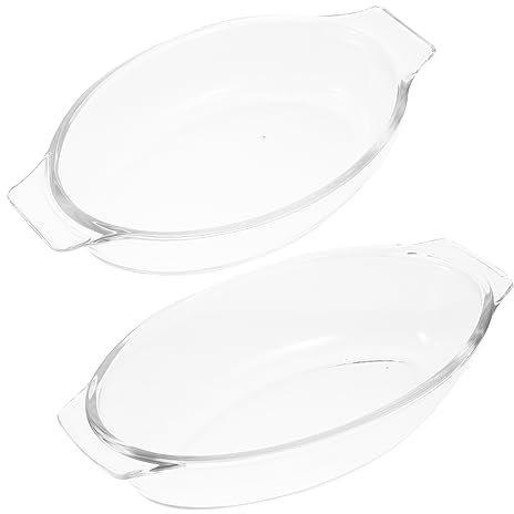 TOPBATHY 2pcs Glass Baking Dish Microwave Safe Oven Use Small Glass Baking Pan for Food Serving