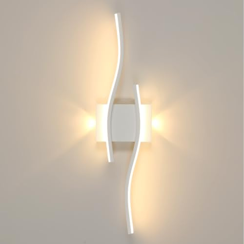 Comely Apliques de Interior LED, 20W 2250LM Lámpara de Pared Blanco Moderna, Luz de Pared de Aluminio para Salón Dormitorio Sala Pasillo Escalera, 3000K Blanco Cálido