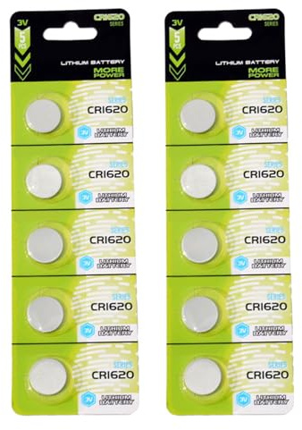 Avejjbaey 10 pezzi / 5 batterie al litio CR1620/CR1632/CR1616 3 V, protezione contro le perdite, design al litio per dispositivi
