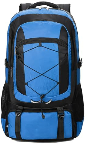 PORRASSO 75L Zaino da Trekking Zaino Impermeabile Zaini Hiking Backpack per Donna Uomo Campeggio Arrampicata Viaggio Sport Blu