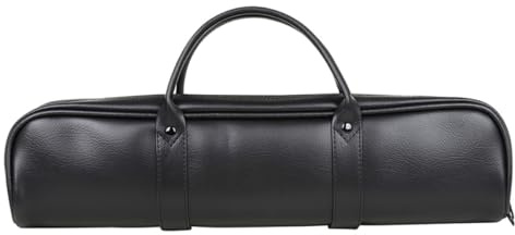 TOYANDONA Bolsa para Flauta de 16 Agujeros, Estuche de Cuero Negro Resistente al Desgaste, Portátil para Transporte y Almacenamiento de Instrumentos Musicales, Adecuado para Músicos