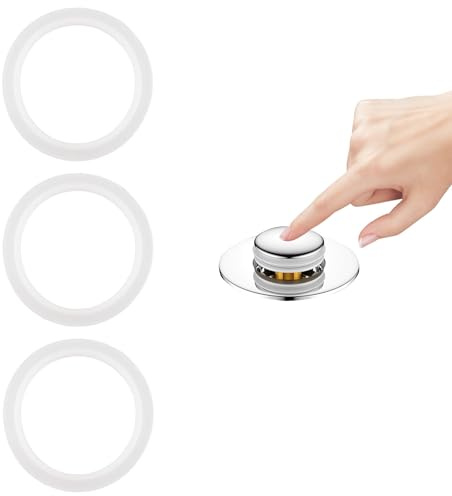 wocpvm 3 pcs Joints de Rechange pour Lavabo Ø Intérieur 29 mm, Ø Extérieur 37 mm Joint de Soupape de Vidange pour Adaptés aux Bouchons de Baignoire et aux Bouchons de Robinetterie - Blanc