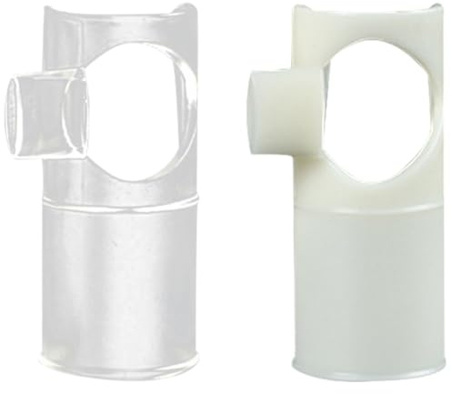MINAOLULUS Ayuda para Soplar Flauta 2 Piezas, Boquillas de Repuesto para Flauta de Tono C/d, Tamaño Grande, Material Duradero, Color Beige y Transparente, Accesorio para Principiantes