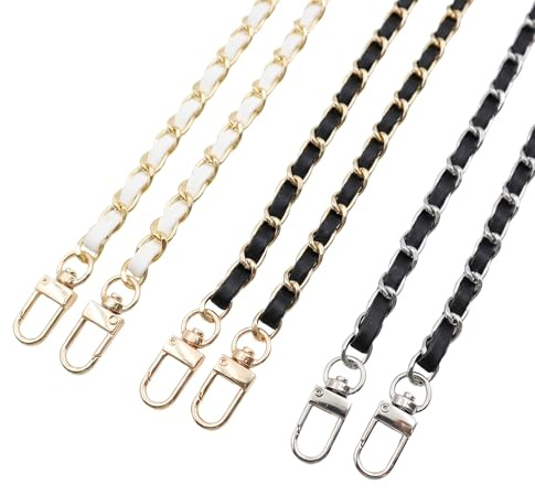 BEELUKY 3 Pezzi Catena Borsa 120cm Tracolla a Catena in Metallo Catene per Borse Uncinetto con Fibbia per Borse Fai da Te Borsetta Un Look alla Moda
