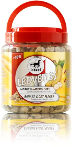 Leovet Leoveties Banana & Havreflingor | 1,1 kg | Kompletteringfoder för hästar