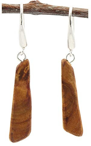 NaturSchatulle Holzschmuck Ohrringe Damen Holzohrringe Hänger Pflaumenholz Stab 3cm I Natürliche Holz Ohrhänger Schmuck 925 Sterling Silber