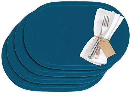 Westmark Tischsets/Platzsets, 4 Stück, 45,5 x 29 cm, Vinyl, Blau/Dunkelblau, Saleen Edition: Fun