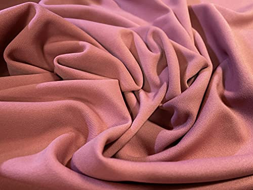 Scuba Stretch Doppel-Jersey-Stoff, Meterware, einfarbig, Rosen-Rosa