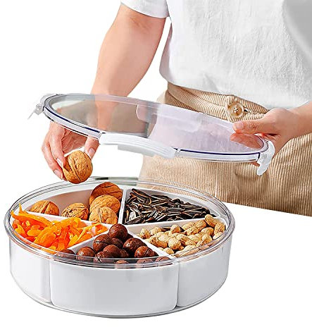 HAYAN Snack Schalen Dish süßigkeiten box mit Deckel 28,6 × 8 cm (transparenter Kreis)