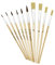 K3T Pinsel-Set 10tlg (Borstenpinsel Größe 4, 6, 10 und 12 - Haarpinsel Größe 1, 2, 4, 6, 8 und 10), Schaft naturbelassen, Art. Nr. 49410