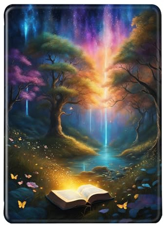 Hülle für Kindle Paperwhite 11. Generation 2021 6,8 Hülle Flip Leder Silikon Schutzhülle, Auto Aufwachen oder Schlafen Magnetisch TPU Case, Straßenlaterne Ölfarbe Muster Hülle für Paperwhite 2021 (2)