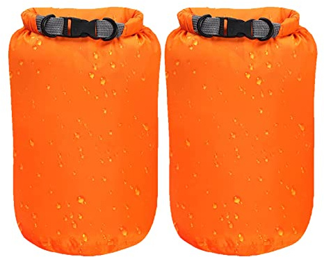 Desoto 2 Pcs Dry Bags Lightweight Dry Sacks Waterproof 10L/20L/40L/70L Floating Bag Drifting Bag Ultimate Dry Sack for Outdoor Hiking Fishing Water Sports(10L Orange)