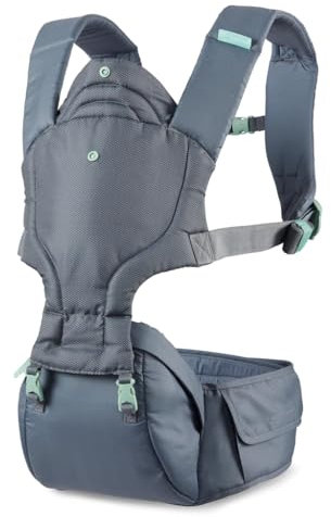 Infantino Hip Rider Plus 5-in-1 Hüftsitztrage für Säuglinge, grau