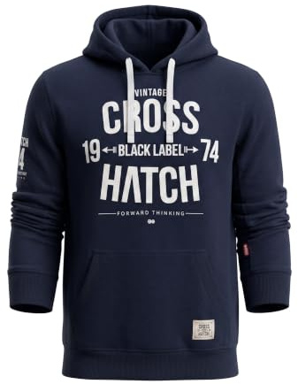 Crosshatch Mens Designer Casual Hooded Fleece Sweatshirt Jacket Overhead Pullover