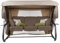 PATIO Hollywoodschaukel 4 Sitzer mit Liegefunktion 179 cm Venezia Lux Sitzpolster beige Sonnendach Moskitonetz Seitentische Dekokissen