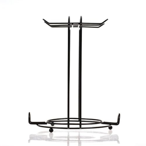 Elegante soporte para tazas de acero inoxidable con almacenamiento de platos para ahorrar espacio en la cocina