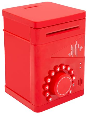 Global Gizmos 52809 Money Box Safe/Modern, Secure Kids’ Piggy Bank/Easy Controls/Lights & Sounds/Stores Notes & Coins