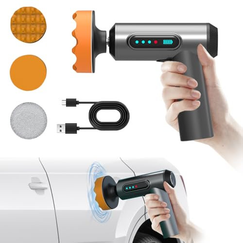 Mineup Car Wireless Polishing Machine, 4000mAh Rechargeable Electric Wireless Polisher, 20000 RPM Speed, 3 Polishing Pads, Cordless Car Buffer Polisher Kit, Portable Sander for Car Detailing Polishing