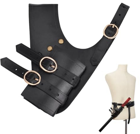 NBEADS Fondina Medievale per Spada e Rana, Fondina In Pelle per Spada per Cintura Fodero per Spada per Mano Sinistra Porta Spada In Pelle PU Fodero per Cintura Rinascimentale per Costume Cosplay, Nero