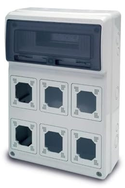 Quadro vuoto flangiato, 506x330x150mm, 16 moduli, 6 prese - Rosi 18.3002