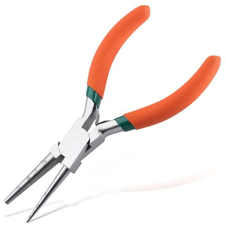 LEONTOOL Pinze per anelli di filo Pinze di precisione a becchi tondi da 2 mm a 8 mm per la creazione di chiodi per la gioielleria, strumenti per avvolgere il filo per anelli, ganci e anelli di salto