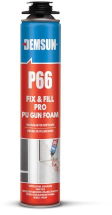 Demsun P66 750ml Expanding Foam, Wall Filler & Gap Sealant for Windows, Doors and Cavities, Thermal Insulation, Acoustic Soundproofing, Gun Grade, Mould Proof, Fire Class B3
