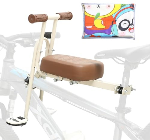 Kids Bike Seat Front Mounted and Handlebar Child Bike Seat Detachable Front Mounted Toddler Bicycle Seat Bicycle Seats with Foot Pedals for Children 2~5 Years Compatible with All Adult MTB