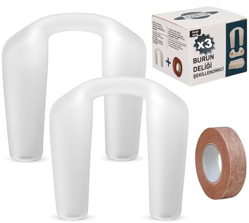 Nostril Retainer (2 Pack) + Surgical Tape | Nose Splint for Rhinoplasty Recovery | Nasal Retainer | Nose Retainer | 100% High Grade Silicone | Nostril Retainer Rhinoplasty | Sizes (8 & 9)