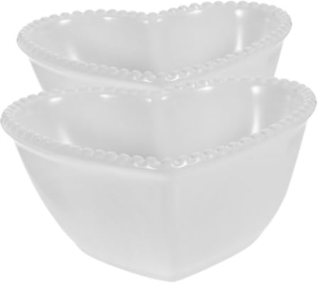 TOPBATHY 2pezzi Piatti in Ceramica Forma Di Cuore Piatto Nordico Elegante Con Scomparti Multipli Per Colazioni e Dessert Facile Da Pulire e Resistente Alle Macchie Accessori Da Cucina