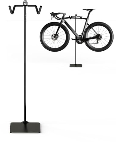Rcool Carbon Steel Bike Stand,Adjustable 24-51in,Home Garage Parking Rack,Stable Anti-Slip,Durable Install,Frame Protection,Space-Saving，Black