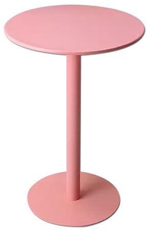 Mesa de bar redonda rosa – Mesa alta de cóctel, pub y bistró para café, té, comedor o vino – Elegante mesa auxiliar de cocina y sofá (40 x 40 x 72 cm)