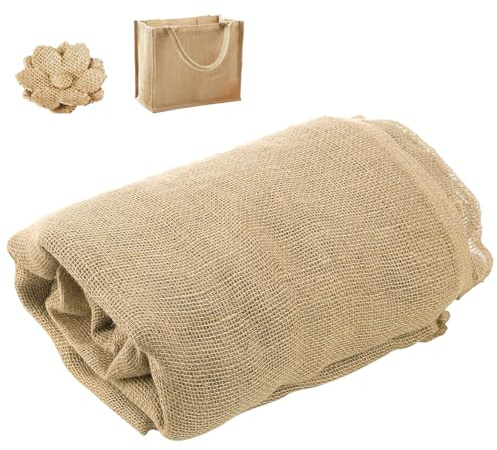 PEEXTBB 200 x 160 cm Tela de Yute, Tela Arpillera por Metros, 280 g/m² Saco de Tela de Naturales Fibras, Tele para Coser Lino Decoraciones, para Casa, Jardinería, Accesorios para Fiestas