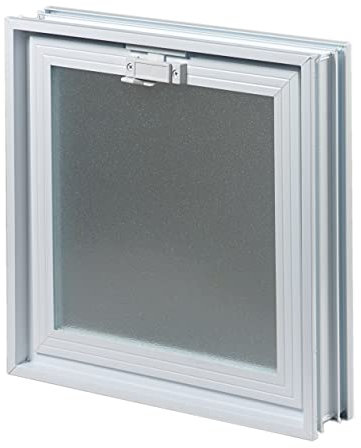 Ventana de ventilación para insertar en una pared de bloques de vidrio, ladrillo u hormigon | Dimensiones cm 38,4X38,4x8 | Sustituye 4 bloques de vidrio de 19x19x8 cm | Unidad de venta 1 ventana