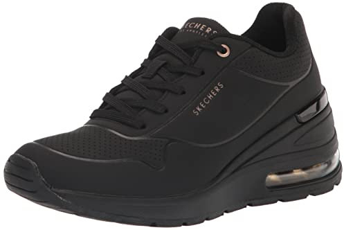 Skechers Damen Million Elevated AIR Sneakers, Black, 39.5 EU