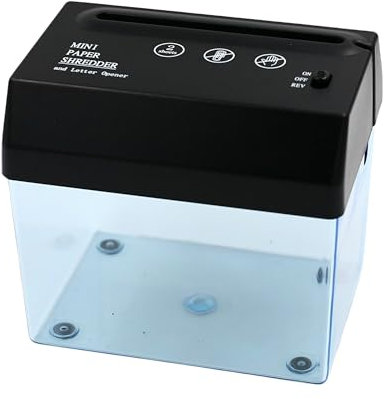Portable Auto Paper Shredder - Mini USB Document Cutter, Strip Cutting Machine for Office Stationery, Black