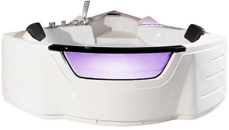 Vidalux WB15 Deluxe 1500 x 1500 Corner Whirlpool & Airspa Bath, White - Full Control Over The Bluetooth Feature and Wireless Speaker - 3 Years Warranty and Fully European CE Approved