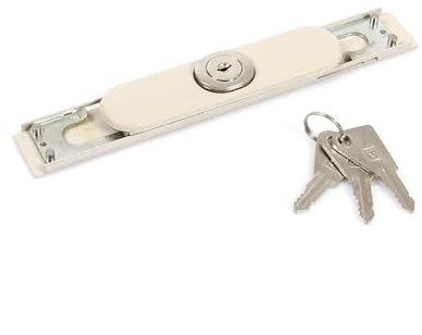 Pièces détachées volet roulant porte tirage manuel - poignée - serrure - ressort - baton de tirage (Serrure + Cache Beige)