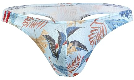 Maiclaice Homme élasthanne Tanga Comfort Taille Basse Ficelle Bikini Mini Slip Elastique Vintage sous-vêtementBleu ClairGrand
