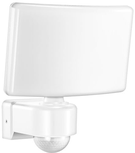 EL-HOME Faretto da esterno LED ML-40B7 con sensore di movimento 10 m / 240° PIR, 30W, 2200lm, sensore crepuscolare, IP65, AC 230V - per uso esterno, applique, lampada da giardino, faretto - bianco