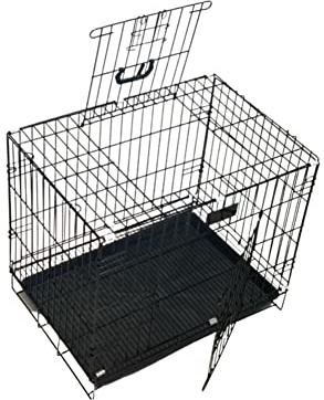 Dog Crate Dog Cage from Small to Large, Foldable Puppy Dog Crates, Cage Furniture with Non-Chew Metal Removable Tray (XL(L 92 x H 57 x W 65cm))