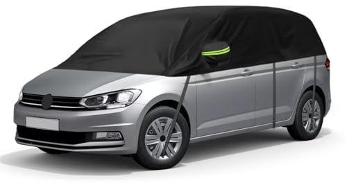 Bilöverdrag vattentät ersättning för VW Touran 2015–2024, solbeständigt halvt bilskydd, halvgarage UV-beständigt halvt bilpresenning dammsäkert snösäkert utomhus inomhus
