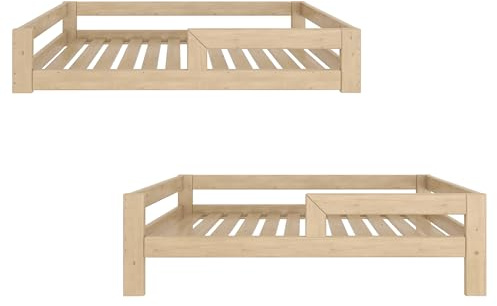 Need Sleep Letto Basso Montessori 2in1 per Bambini 90x180 - Lettino Trasformabile Singolo con Gambe 22 cm in Legno