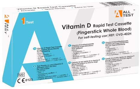 Test per la Valutazione della Vitamina D nel Sangue | Test Semi-Quantitativo Autodiagnosi Livello di Vitamina D | Risultati in 10 Minuti | Certificato CE | Registrato al Ministero della Salute