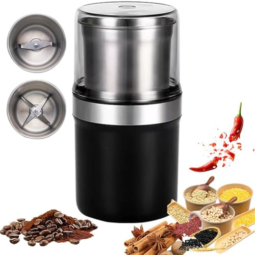 200w Portable Electric Spice Blender, Elektrisk Kaffekvarn, 360 ° Stereoslipning, Lågt Brus, För Kök, Kaffebönor, Kryddor, örter, Nötter, Spannmål, Frön Och Mer