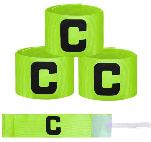 7 X 33cm Kapitänsbinde Kinder, 3 Stück Fußball Kapitänsbinde Verstellbare Kapitänsbindes Kinder Fussball, Grün Spielführerbinde Elastic Kapitänsbindes Fussball Für Fußball Hockey Verschiedene Sport