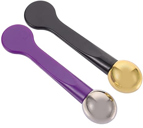 ARTSEWPLY Cuillères de Massage Yeux Faciles à Nettoyer 2pcs en Alliage de Zinc et Plastique Réduisent les Poches Soin Quotidien
