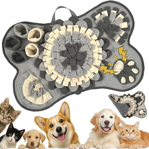 Alfombra para olfatear perros, 64 x 43 cm, juguete interactivo para perros, gran alfombrilla para perros con chirrido, lavable, alfombrilla de entrenamiento para cachorros, perros pequeños y medianos