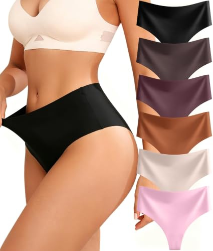 Sth Big Perizoma Tanga Donna Senza Cuciture Mutande Donna Vita Alta Slip Microfibra Intimo Invisibili Seducente Brasiliana Thong 6 Pezzi