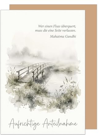 Edition Seidel Tarjeta de condolencia premium con sobre, tarjeta de condolencia, tarjeta plegable con texto en alemán In stiller Trauer Anteilnahme Mitgefühl Trost Hoffnung Kraft Liebe Zuversicht